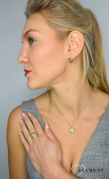 Złota zawieszka DIAMENT cytryn, diamenty. Złota zawieszka z cytrynem i diamentami. Zawieszka wykonana z żółtego złota próby 585 z cytrynem, która znajduję się w centralnej części.  (9).JPG